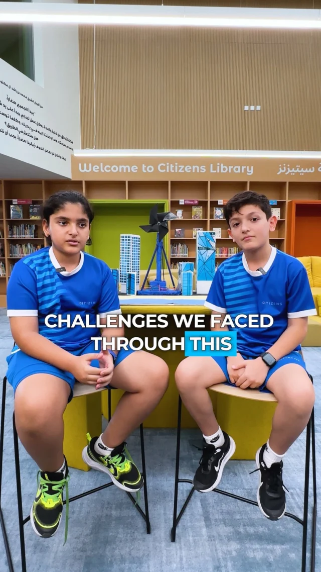At Citizens, we don’t just learn about solutions — we create them. Meet Artiyah and Aaron from Year 7, sharing how their idea for a wind turbine prototype came to life. 💡From brainstorming to building — their creativity, curiosity, and collaboration are what PBL is all about. #citizensschoolme #windturbines #problemsolving #teamwork #confidence #dubaikdis #secondaryeducation #secondaryschool #dubaischools #khda